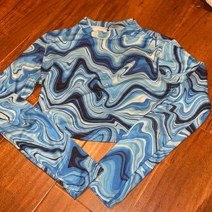 Blue long crop size small